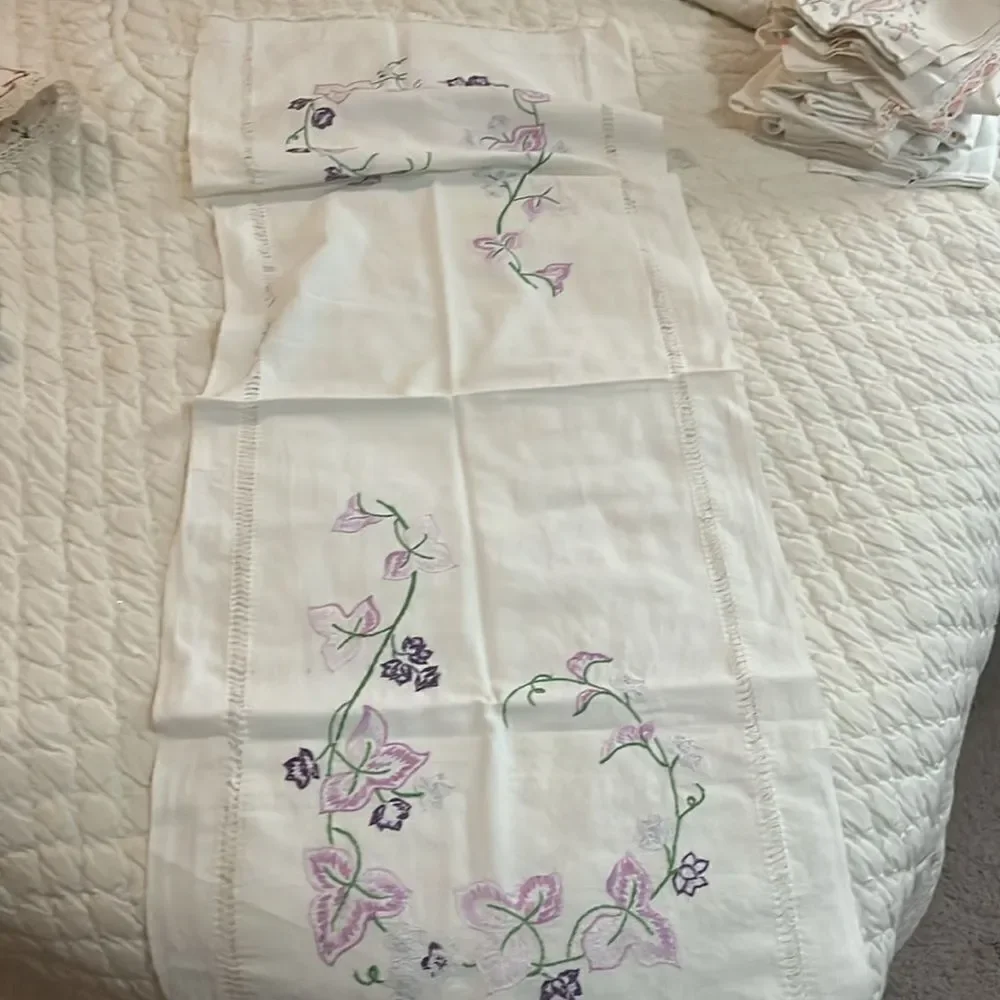 Floral Embroidered Table Runner